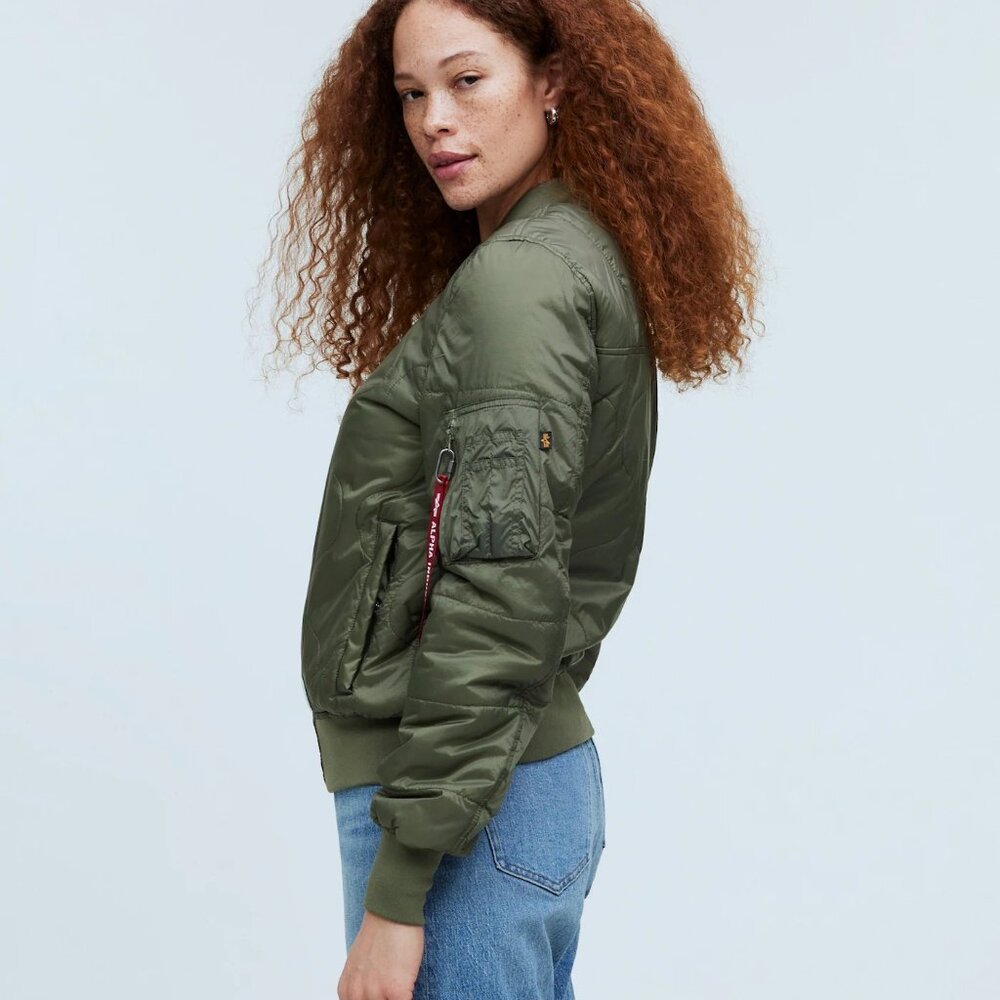 NWT Alpha Industries & Madewell L-2B Quilted Flight Jacket - Picture 2 of 5